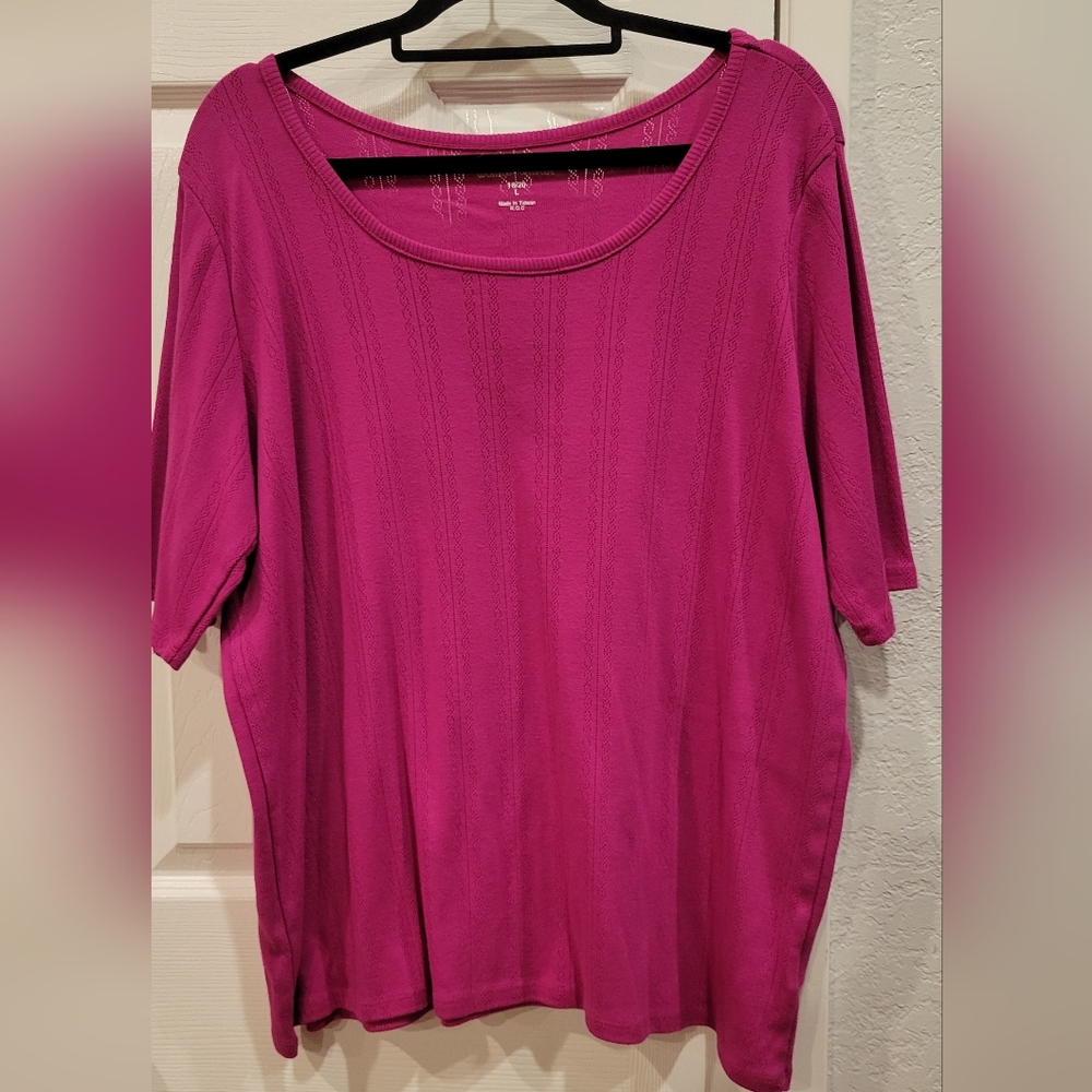 Woman Within Magenta Short Sleeve Top